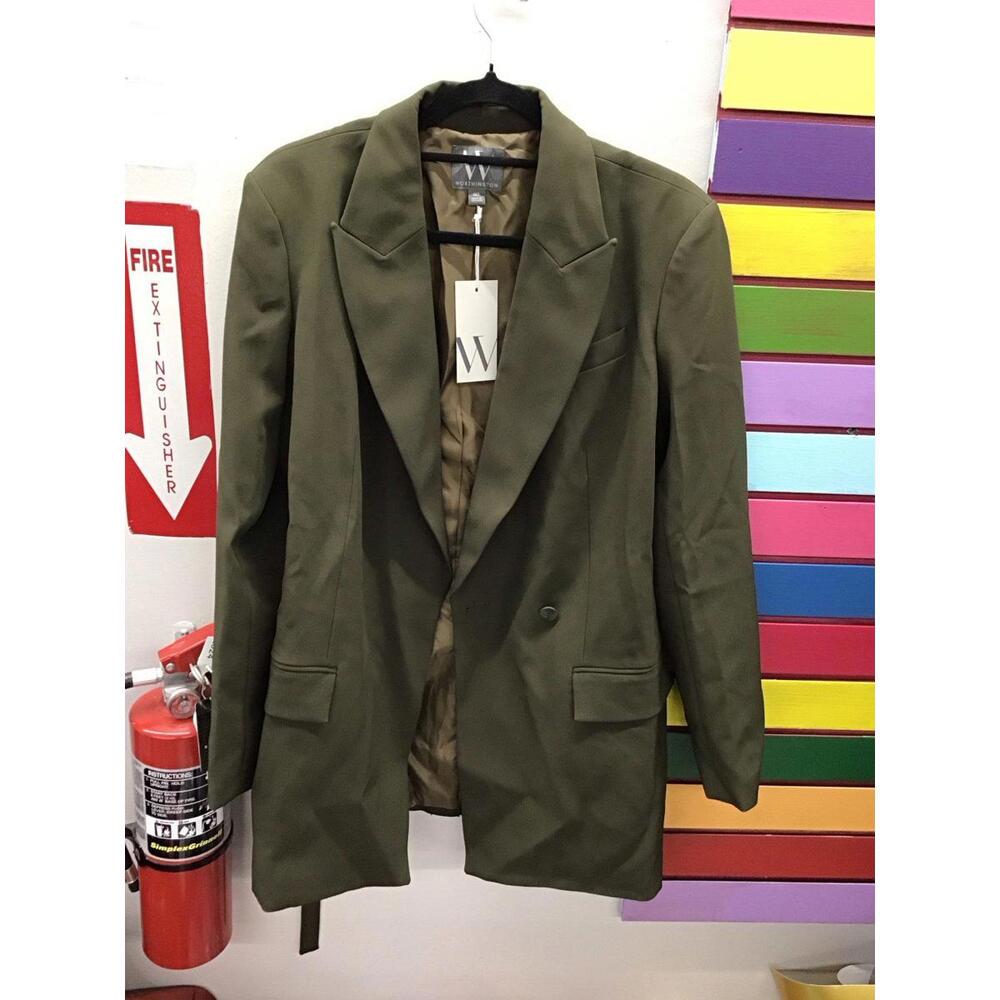 Worthington womens rich olive blazer jacket new from JCPenney size 10T